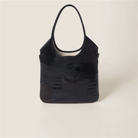 Black Ivy Leather Patchwork Bag .